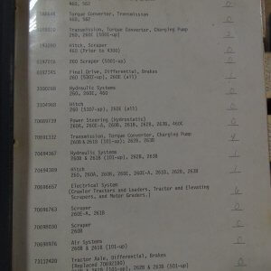 Allis Chalmers 260 Tractor Scraper, 260E Elevator Tractor Scraper Service Manual