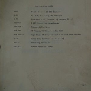 Allis Chalmers B110, B112, & HB112 Tractors Parts Manual