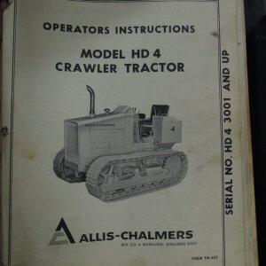Allis Chalmers Model HD4 Crawler Tractor Operator and Parts Manual
