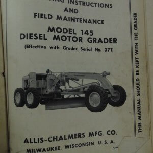 Allis Chalmers Thompson Turbochargers for Model 7000 Engines Series Model 145 Diesel Motor Grader Operator Manual
