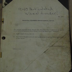 Allis Chalmers 940 Articulated Wheel Loader Service Manual
