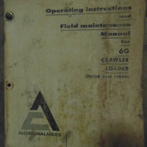Allis Chalmers 6G Crawler Loader & HD6G Tractor Operator and Parts Manual