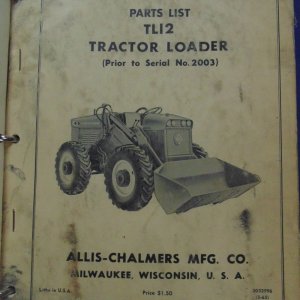 Allis Chalmers Model TL-12D (Diesel) Tractor Loader Parts Manual