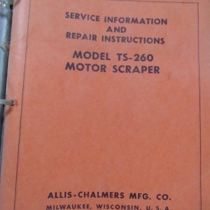 Allis Chalmers Model TS260 Motor Scraper Service and Parts Manual