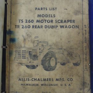 Allis Chalmers Model TS260 Motor Scraper and TR260 Rear Dump Wagon Parts Manual