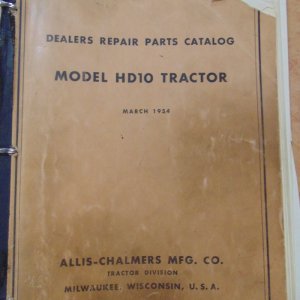 Allis Chalmers Model HD10 Tractor Repair and Parts Manual