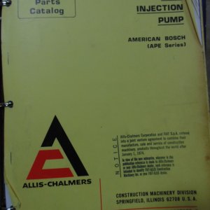 Allis Chalmers Fuel Injection Pump- American Bosch (APE Series); Fiat Allis Fuel Injection Pump (Roosa Master DM Series; American Bosch (PSB Series); and Robert Bosch) Parts and Service Manual
