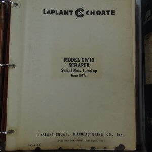 LaPlant Choate Model CW10 Scraper Parts Manual