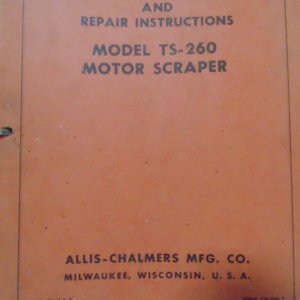 Allis Chalmers Model TS260 Motor Scraper Service and Repair Manual
