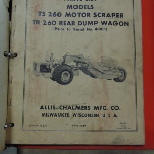 Allis Chalmers Model TS 260MS & TR 260 Rear Dump Wagon Parts Manual