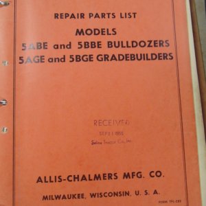 Allis Chalmers 5ABE & 5BBE Bulldozers, 5AGE & 5BGE Gradebuilders Repair Manual