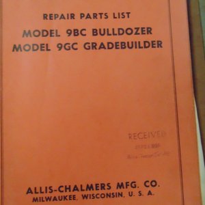 Allis Chalmers 9BC Bulldozer and 8GC Gradebuilder Repair Manual