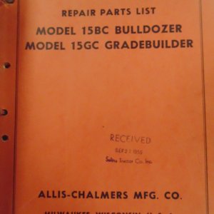 Allis Chalmers 15BC Bulldozer & 15GC Gradebuilder Repair Manual