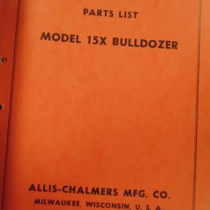 Allis Chalmers Model 15X Bulldozer Parts Manual
