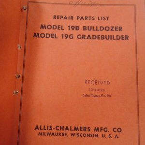 Allis Chalmers 19B Bulldozer, 19G Gradebuilder Repair Manual