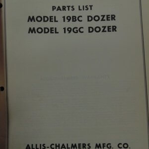 Allis Chalmers 19BC Dozer and 19GC Dozer Parts Manual
