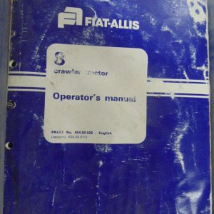Fiat Allis 8 Crawler Tractor Operator and Parts Manual