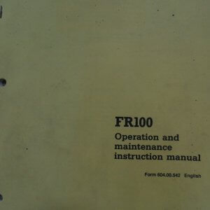 Fiat Allis FR100 Wheel Loader Operator and Maintenance Manual