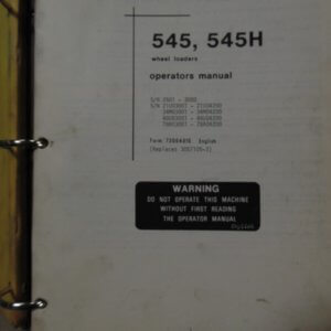 Allis Chalmers 545, 545H Wheel Loader Operators Manual