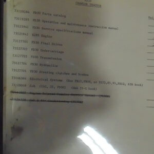 Fiat Allis FD30 Crawler Tractor Parts, Operation, and Service Set Manual