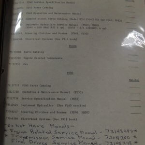 Fiat Allis FD40 & FD40B & FD50 Dozer Manuals