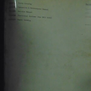 Fiat Allis FR10B Wheel Loader Parts, Operation, and Service Set