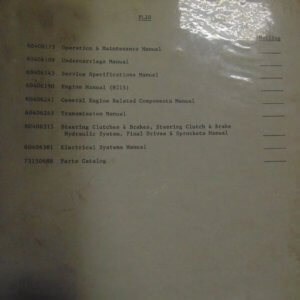 Fiat Allis FL20 Crawler Loader Manuals