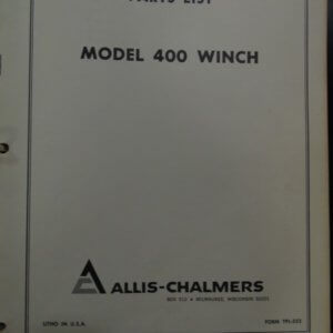 Allis Chalmers Model 400 Winch Parts List