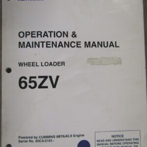 Kawasaki 65ZV Wheel Loader Operation and Maintenance Manual 65C4-5101~