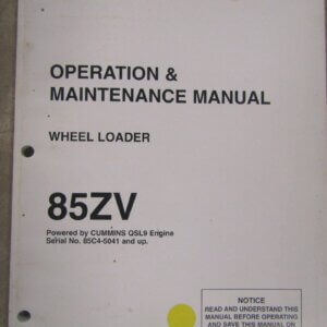 Kawasaki 85ZV Wheel Loader Operation and Maintenance Manual 85C4-5041