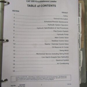 Caterpillar 559 Knuckle Boom Loader Service Repair Manual