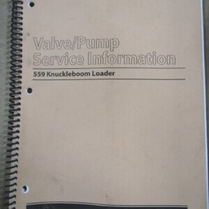 Caterpillar 559 Knuckle Boom Loader Valve Pump Service/Repair Manual