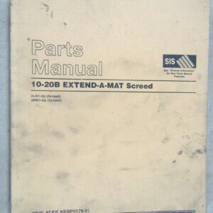 Caterpillar 10-20B Extend-A-Mat Screed Parts Manual 2LN1-up/2MN1-up