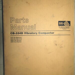 Caterpillar CB-334D Vibratory Compactor Parts Manual 3JZ1-up/4CZ1-up