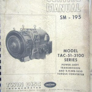 Twin Disc SM195 Model TAC513100 Service Manual 