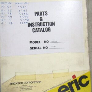 Erickson Tow Tractor TE3 SCR Parts and Instruction Catalog