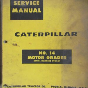Caterpillar No. 14 Motor Grader Service Manual 99G1 and up