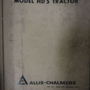 Allis Chalmers Model HD5 Tractor Parts List