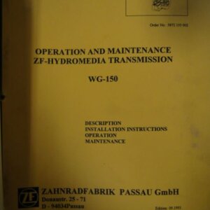 Fiat Allis WG150 ZF Hydro Media Transmission Operation and Maintenance Manual