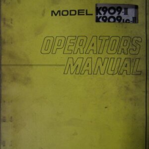 Kobelco K909II and K909LCII Excavator Operators Manual