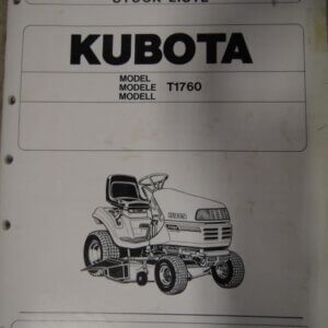 Kubota Model T1760 Mower Illustrated Parts List