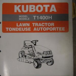 Kubota Model T1400H Lawn Tractor Illustrated Parts List