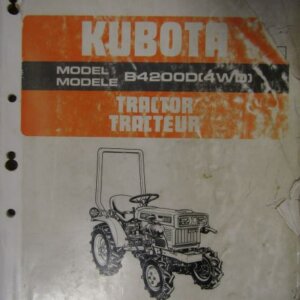 Kubota Model B4200D Four Wheel Drive Tractor Illustrated Parts List
