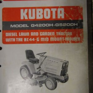 Kubota Model G4200H G5200H Diesel Lawn and Garden Tractor with the RC44G Mid Mount Mower Illustrated Parts List