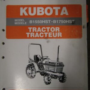 Kubota Model B1550HST B1750HST Tractor Illustrated Parts List