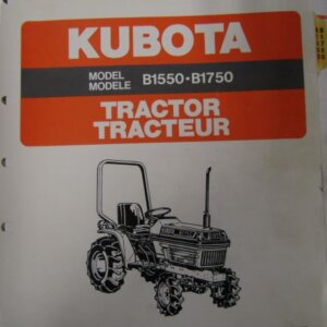 Kubota Model B1550 B1750 Tractor Illustrated Parts List and Parts Bulletin