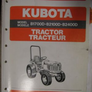 Kubota Model B1700D B2100D B2400D Tractor Illustrated Parts List and Parts Bulletin