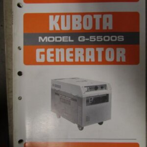 Kubota Model G5500S Generator Illustrated Parts List