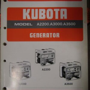 Kubota Model A2200 A3000 A3500 Generator Illustrated Parts List