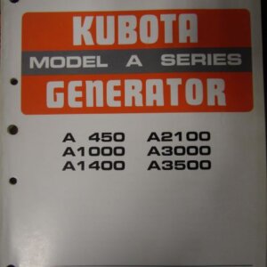 Kubota Model A Series Generator Illustrated Parts List